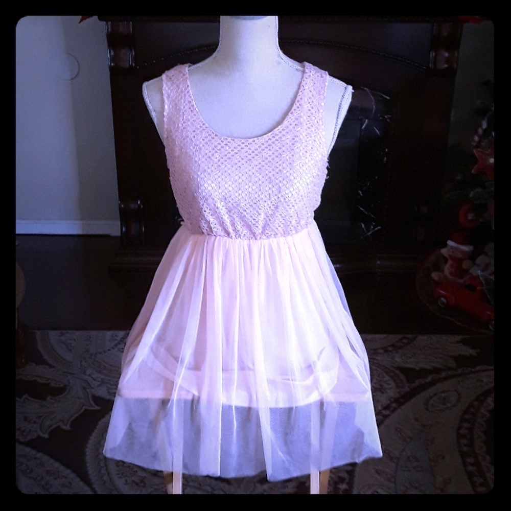 Blush pink dress with bottom tulle